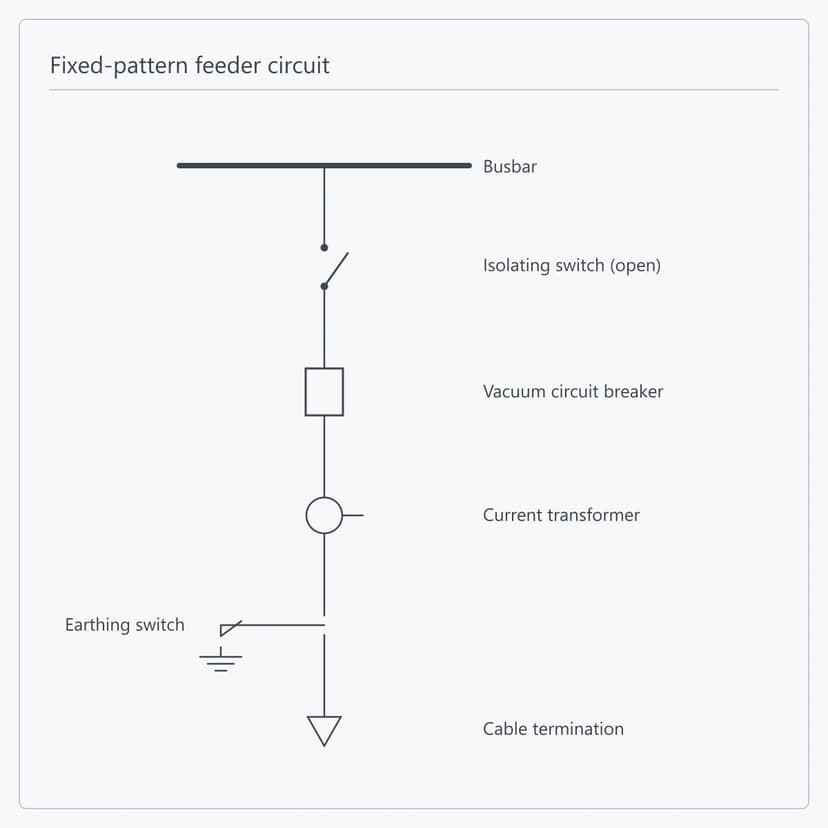 Primary circuit of an XGN fixed-pattern feeder cubicle