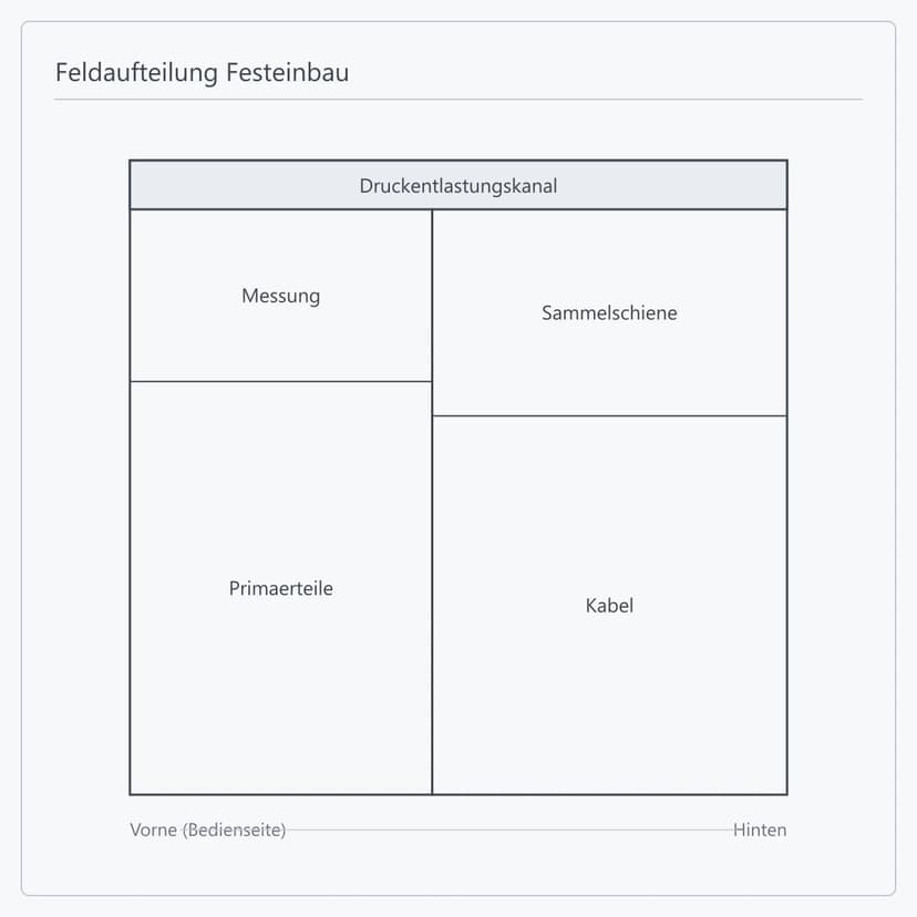 Seitenansicht der Feldaufteilung einer XGN-Festeinbauzelle