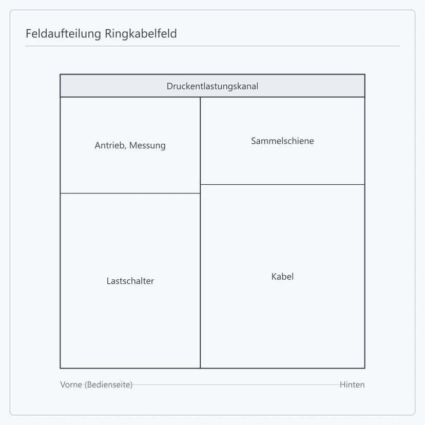 Seitenansicht der Feldaufteilung eines Ringkabelfelds